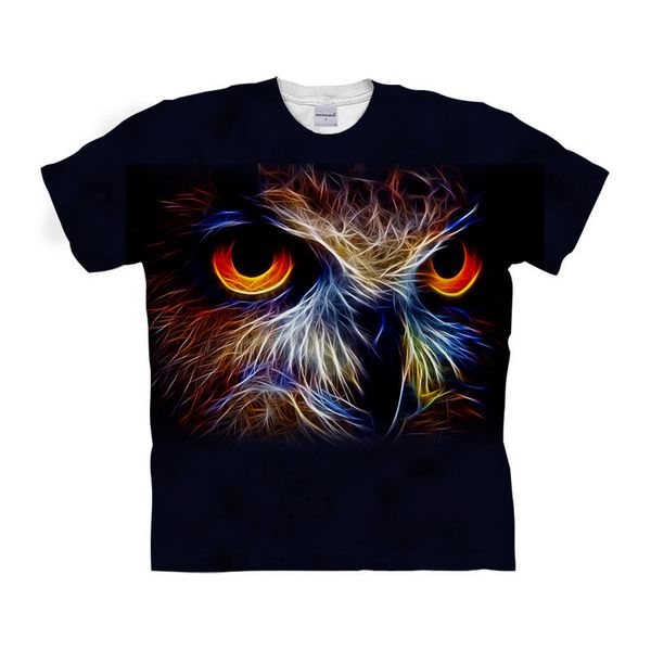 

2019 линия с коротким рукавом сова 3d печать номера t жалость мужчин, White;black