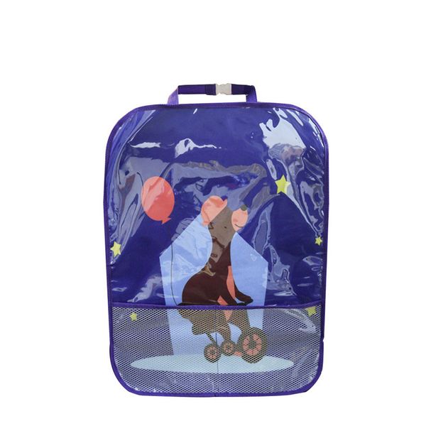 

car rear seat protective cartoon anti-kick mat cushion waterproof pad blue durable and l0408