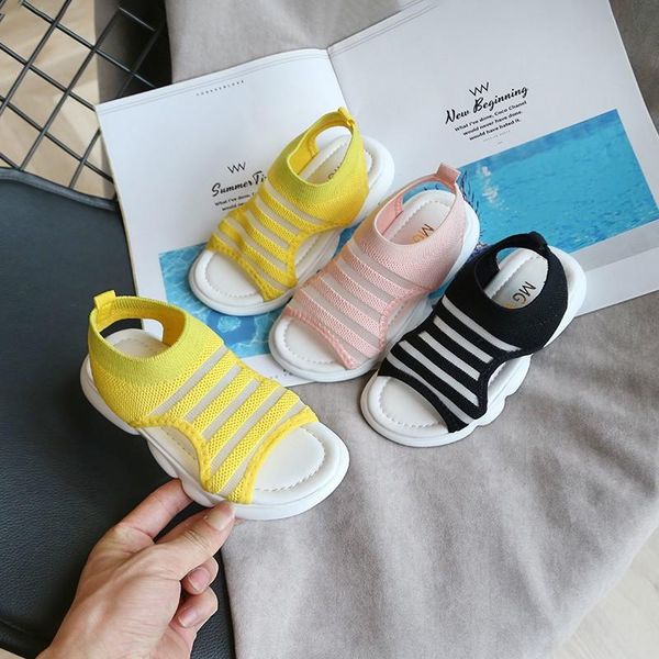 

2020 new fashion sandals little girl boy soft bottom beach shoes non-slip children's shoes kids casual sandals wholesale, Black;red