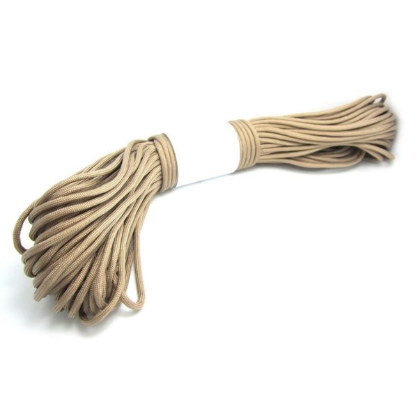 

parachute code rope, beige - 7 strands, 550 pounds, 100 feet