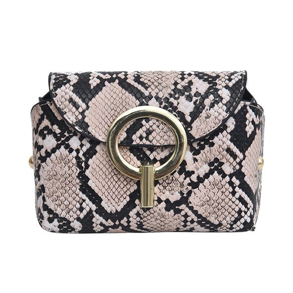

fashion snake pattern leather belt bags phone pouch women pu leather waist bags pink