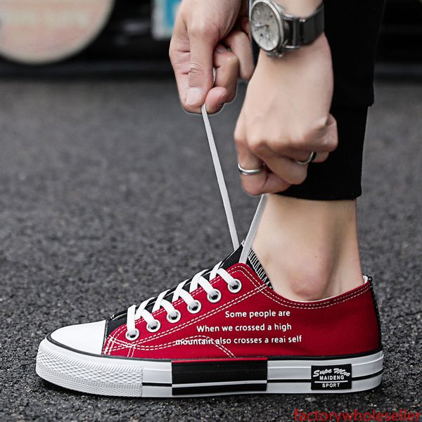 

2019 new soft sole shoes youth black and red shoes, for couple mens womens leisure shoes students daily dress rubber