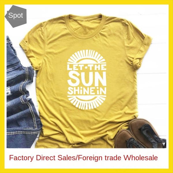

women's let the sun shinein loose short sleeve t-shirt women's let the sun shinein loose short sleeve t-shirt, White