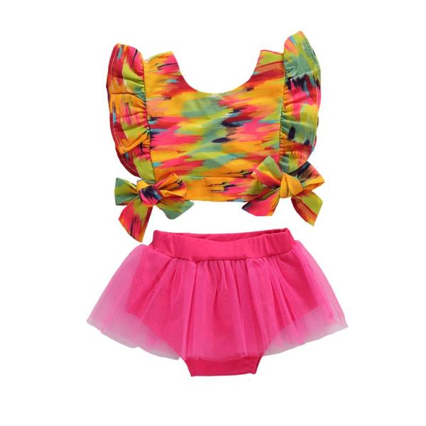 

citgee0-12m summer lovely infant baby girls clothes sets ruffles short sleeve camouflage print t shirts +shorts set, White
