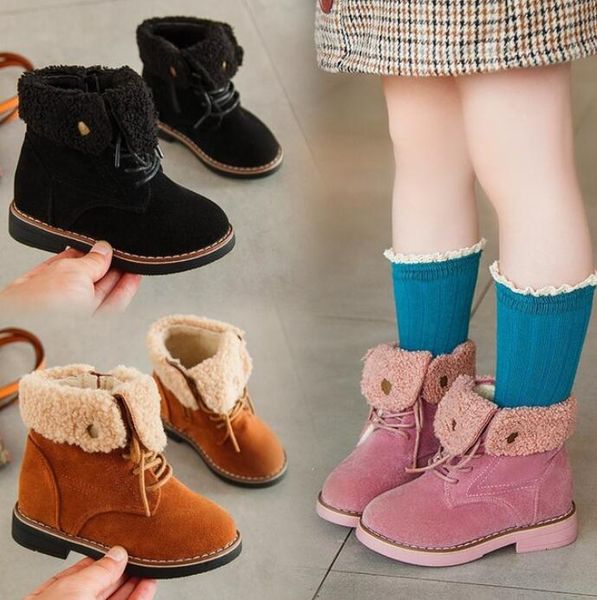 

autumn winter children sneakers baby martin boots kids shoes boys girls snow boots casual shoes girls boys plush fashion, Black;grey