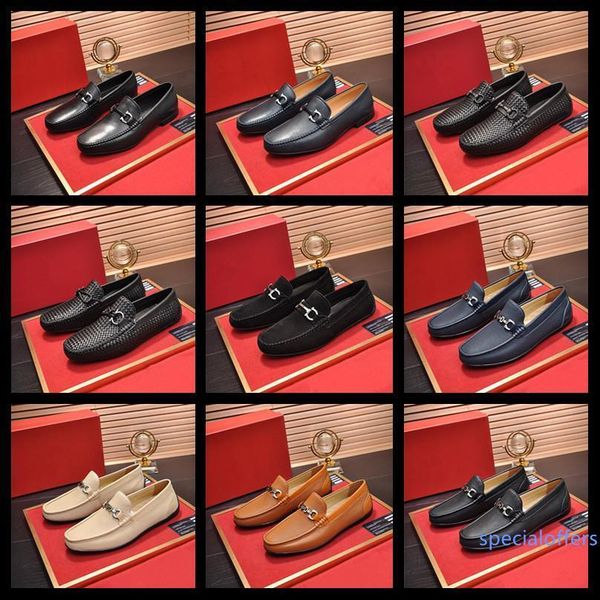

luxury men dress wedding shoes fashion buckle business real leather flat shoe for male oxford loafers shoes chaussure homme madaob, Black