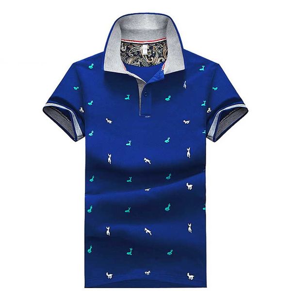 

новое прибытие мужчин mens способа лета вскользь поло сплошные способа цвета рубашки поло мужчин печать deer pattern поло мужчины топы plus, White;black