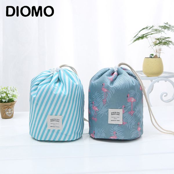 

diomo 2018 barrel-shaped unique drawstring makeup bag organizer cosmetic bag ladies make up bags cartoon shape toiletry