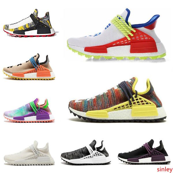 

new designer human race afro hu trial nerd white pharrell williams men running shoes nobel ink women trainers sports sneaker size 5-12