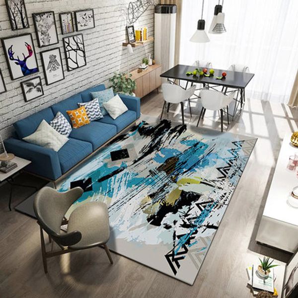 

modern creative carpet geometric graffiti personality living room sofa home decoration non-slip rectangular mat