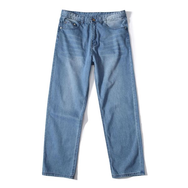 

men's relaxed super comfort stretch stretch knit skinny-fit straight skinny fit biker jeans with zipper deco, Blue