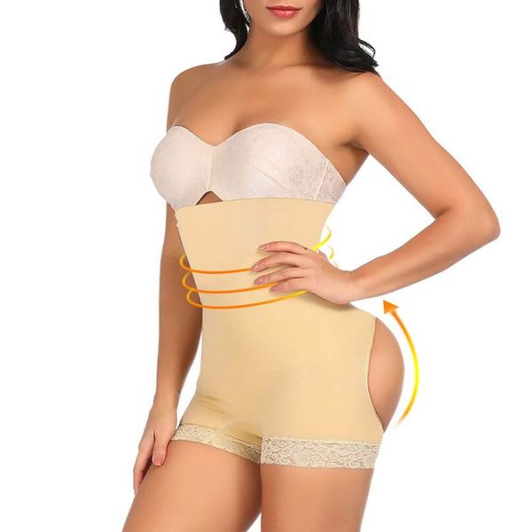 

талия shapewear тренировка талия стала корсет butt lifter животика управление xxl booty lift два отверстия тягового нижнего белья, Black;white