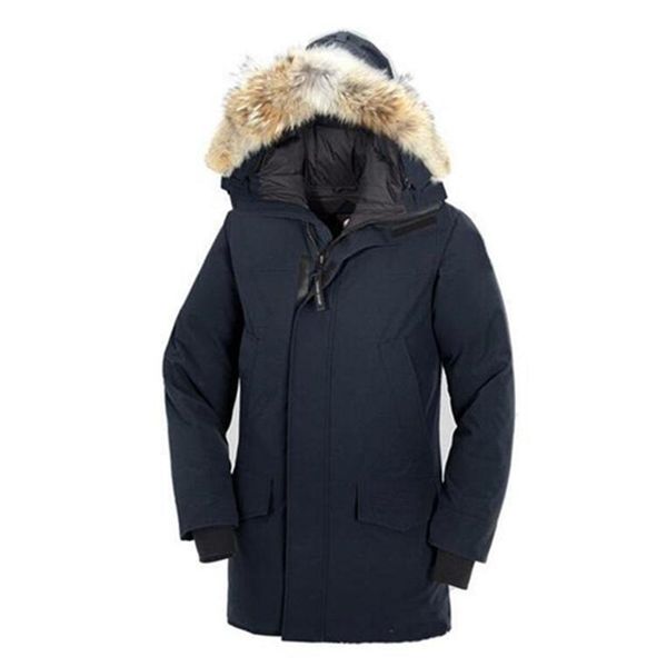 

мода классический зима вниз parka hoody канада bomber wolf меховые куртки молнии конструктора куртки мужские chilliwackbomber теплые пальто, Black