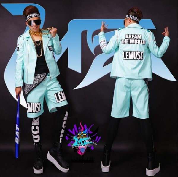 

rock hip hop dj male singer costumes men's vest jacket stage costume night club bar guest men's clothing, White;black