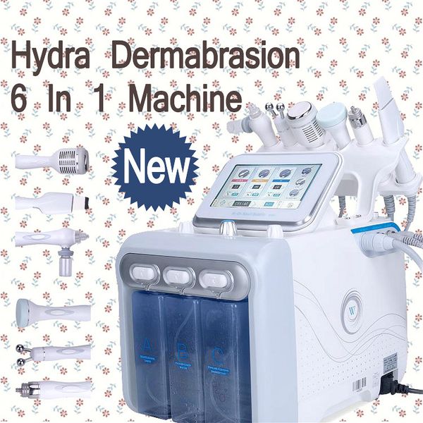 

лучший 6in1 h2-o2 hydra dermabrasion aqua peel rf bio-lifting spa facial hydro water microdermabrasion facial machine холодный молоток кисло, Black;white