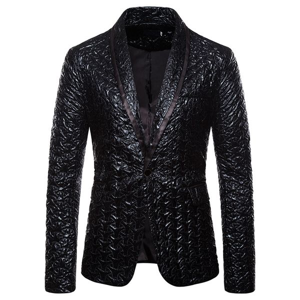 

black jacquard bronzing floral blazer men brand one button slim fit mens suit jacket party wedding banquet prom costume homme stage singers, White;black