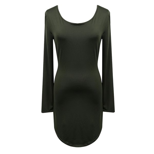 

лето женщины дамы сексуальный bodycon асимметричное мини-платье с длинным рукавом о-образным вырезом твердый карандаш платье, Black;gray