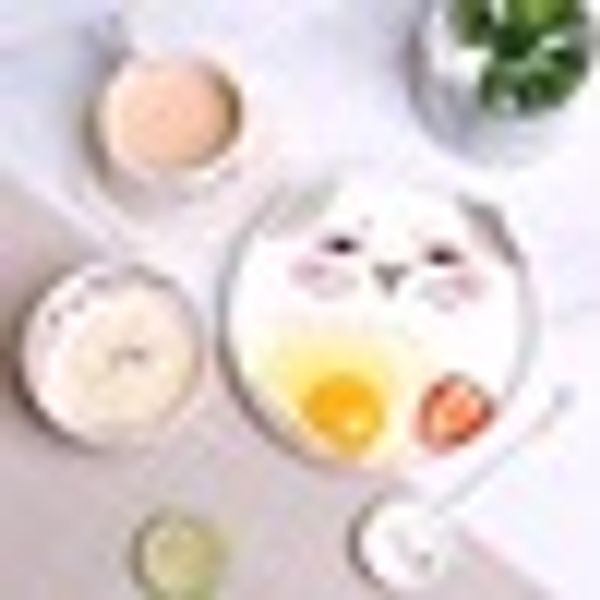

ayc children's ceramic tableware cartoon image plate bowl spoon cup cutlery set children gift box ing