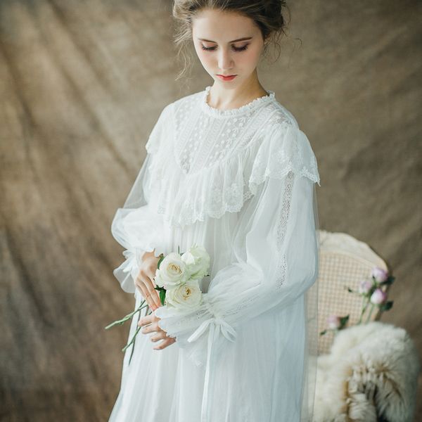 

vintage nightgown women sleepwear princess queen dress nightgown, Black;red