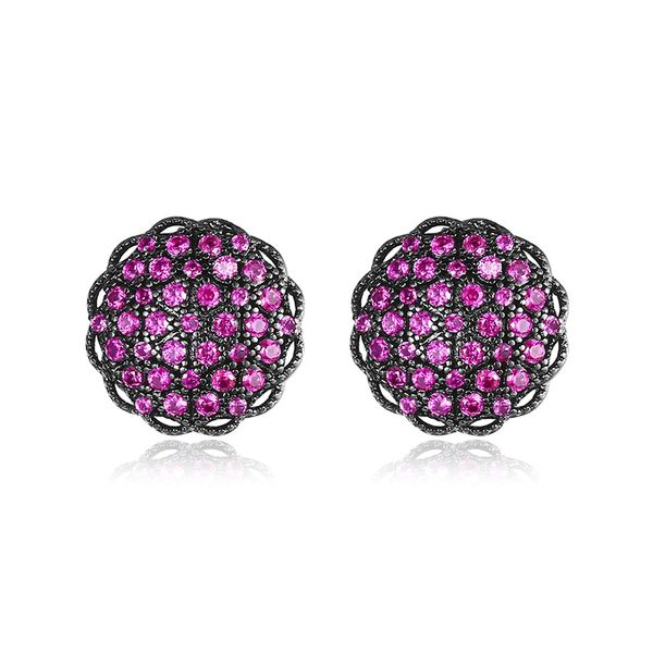 

color zircon earrings european and american fashion new full diamond ladies copper full diamond earrings earrings women's assembly jewe, Golden;silver