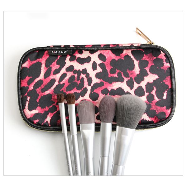 

fashion leopard cosmetic bags large capacity dustproof brush package no brushes make up bag beauty supplies ing