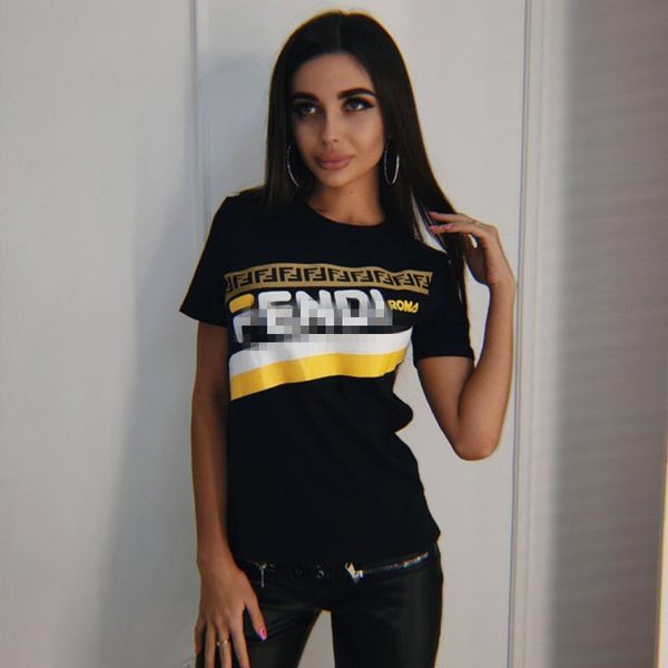 

2019 high-end cotton europe and the united states spring and summer new round neck short-sleeved women's t-shirt m19003 619, White