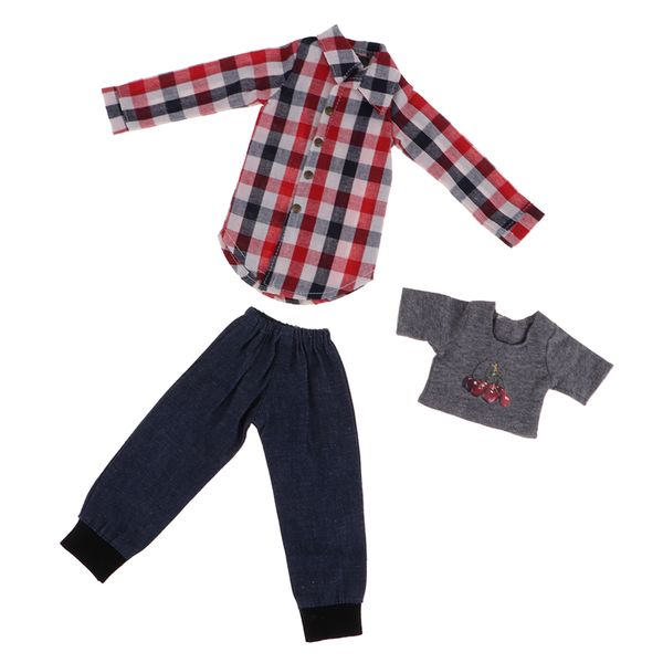 

3pcs lovely clothes suit casual outfits for 1/4 bjd dolls dress up accessory