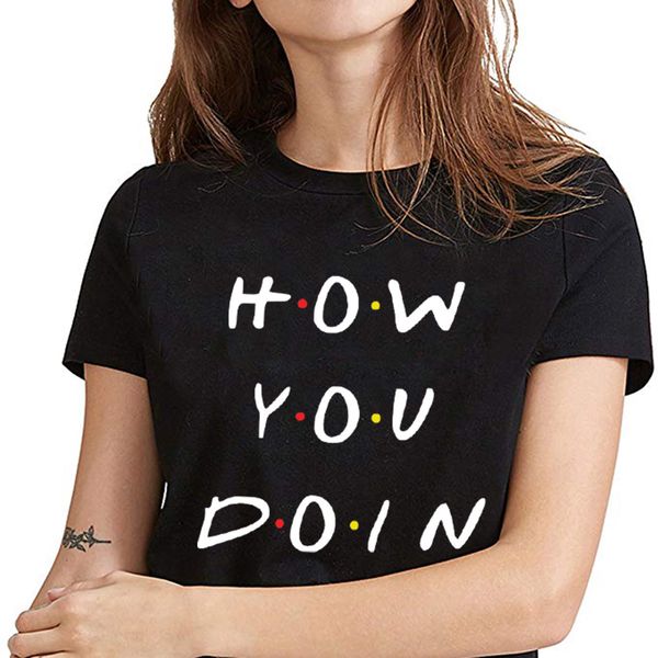 

для женщин дизайнер топы женщины tshirt как поживаешь hipster футболка друг tshirt black white t shirt летняя женская одежда женский тройник
