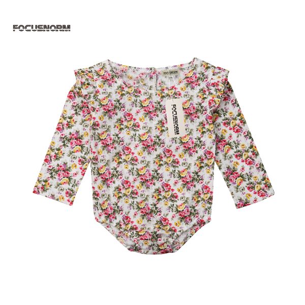 

brand new newborn infant baby girls flower romper jumpsuit cotton clothes lovely baby girl clothes, Blue