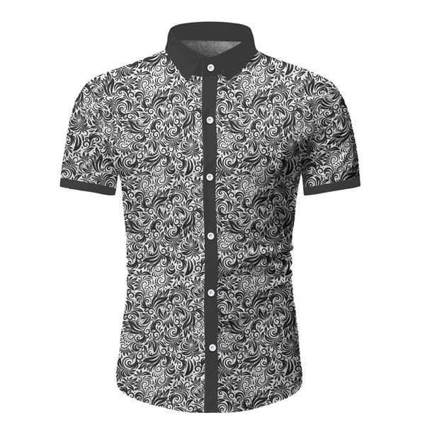 

style men's hawaiian beach shirt floral print shirts casual short sleeve summer holiday vacation fashion plus size, White;black