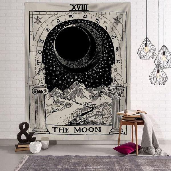 

150*100cm tarot card tapestry astrology sun moon printting tapestry yoga beach mat polyester wall hanging home room decor hha1176