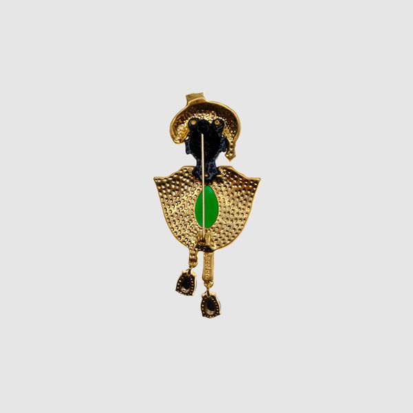 

fashion- exquisite egypt golden green people brooch a911, Gray