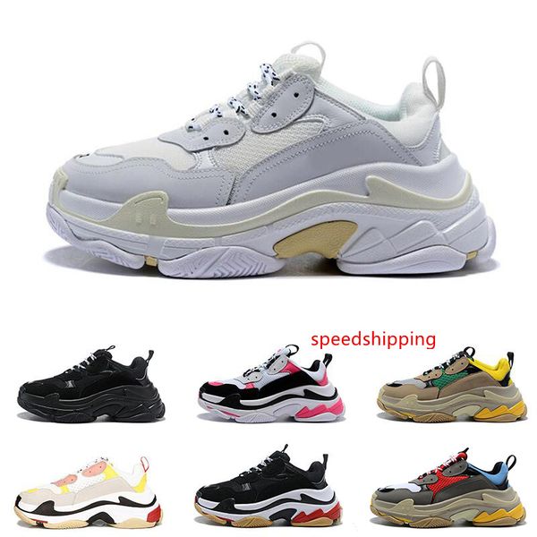 

горячо!!2019 fashion paris 17fw triple-s sneaker triple s running dad shoes for men s women бежевый черный ceahp спортивный дизайнер размер