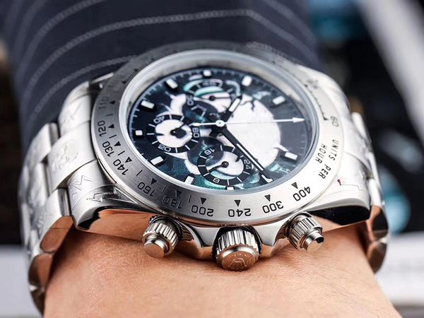 

2020 special sale men quartz vk watch day hollow dial tona 316 stainless band chronograph watches ing, Slivery;brown