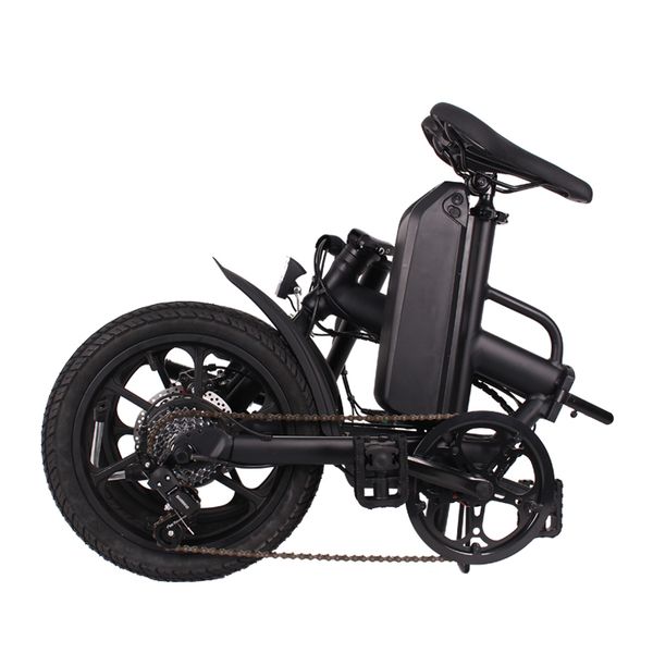 

16 inch intelligent disc brake foldable electric bike 6 speed brushless motor folding e-bike, Silver;blue