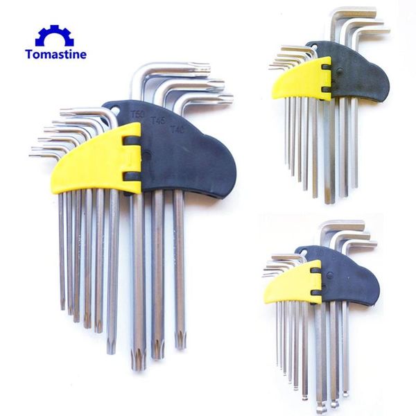 

9pcs/set hexagon torx hex allen key set wrench cycling repair tool kit plum star/flat head/ball head spanner suit