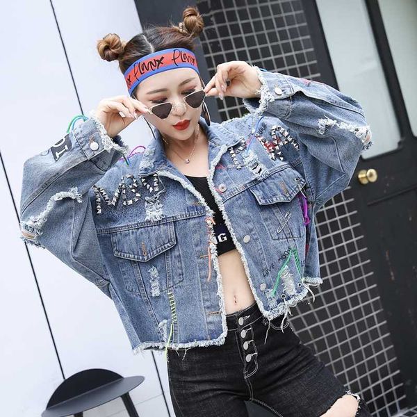 

2020 spring new women single breasted denim coat ladies fashion casual loose jackets female high quatily print outerwear, Black;brown