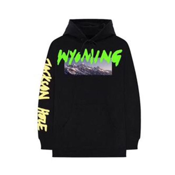 

kanye west new mens high street hip hop hoodies wyoming letters printed sweatshirts male casual pullover elegant m-xl, Black
