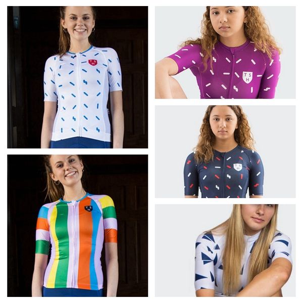 

ten speed hero cycling girls 2020 tsh breathable cycling jersey summer short sleeve jersey ciclismo road bike shirts, Black;red