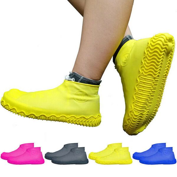 

2020 1 pair reusable latex waterproof rain shoes covers slip-resistant rubber rain boot overshoes shoes accessories(s/m/l)