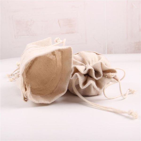 

6pcs vintage cotton jewelry pouch drawstring bag party favor 11cm x 16cm