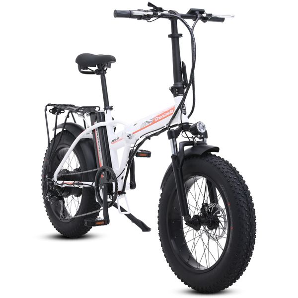 

electric bike 20 inch ebike 48v500w electric mountain bike folding 4.0 fat tire bicicleta eletrica beach e-bike, Silver;blue