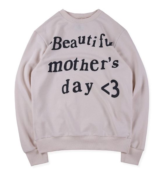

19ss hip hop stars kanye west sunday service beautiful mother day skateboard hoodie cool pullover men women cotton long sleeve casual hoodie, Black