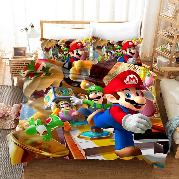 Super Mario Bros Bedding Set Duvet Covers Pillowcases 3d Print Children Room Decor Comforter Bedding Sets Bedclothes Sl01 Shop Duvet Covers Duvet Sets
