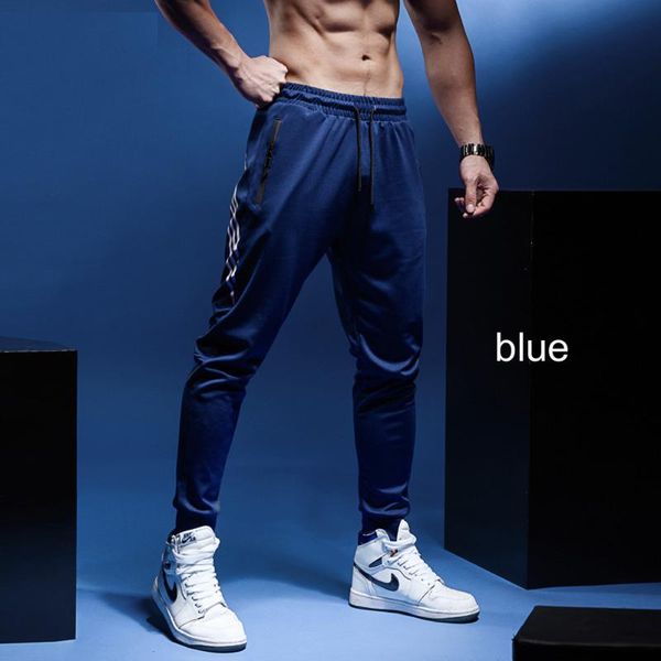

mens pants sportswear pants mens joggers fitness gyms clothing plus size soccer running with zipper pocket, Black;blue