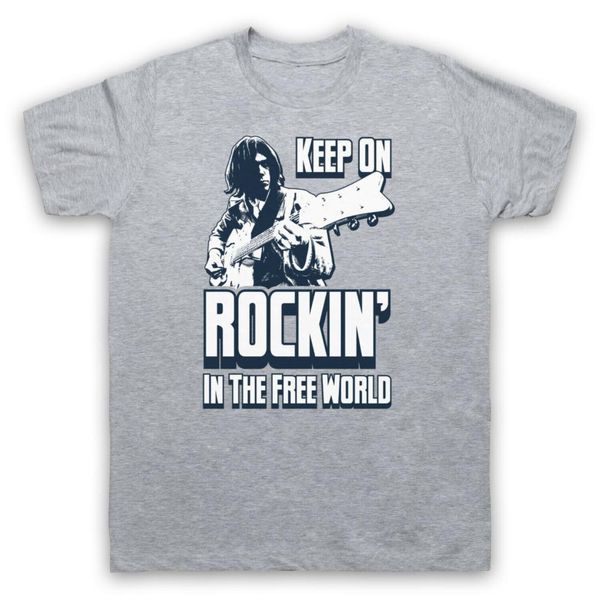 

keep on rockin' neil unofficial in world folk rock adults & t-shirt, White;black