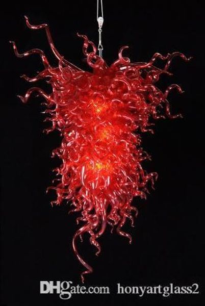 

red modern fashion crystal chandeliers hand made blown glass chandelier crystal chandelier ac 110-240v led