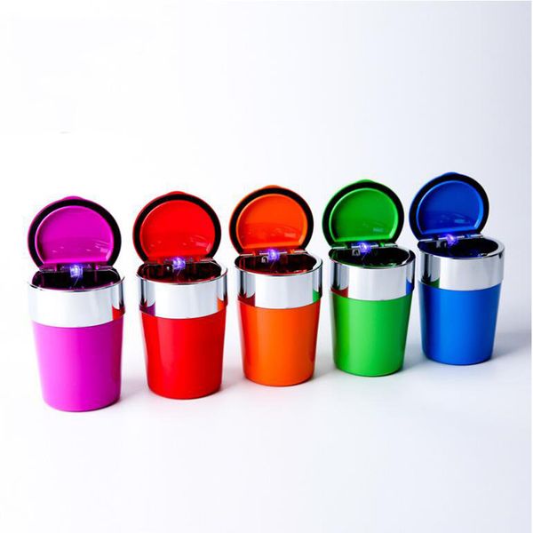 

colorful car ashtray garbage storage cup container led light ash tray for all cars car styling auto accessories
