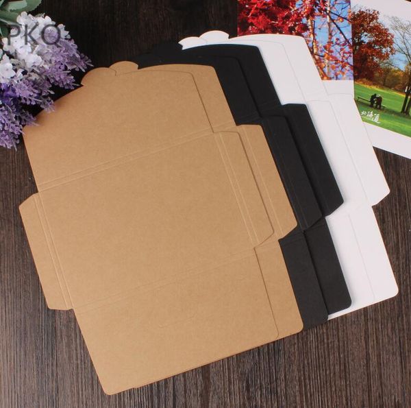 

50pcs kraft wthie black paper envelope message card letter stationary storage paper gift wedding invitation cover 160*105*5mm