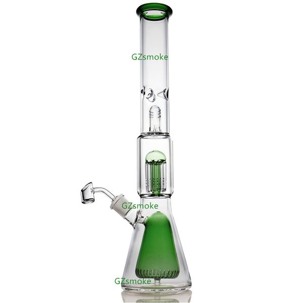 

Стекло Beaker Bongs воск бонг Двойного Percolator Dab Rigs дерево рука Процы нефтяных вышки Bubbler трубы 17 дюймов Водопроводные трубы с кварцем Banger